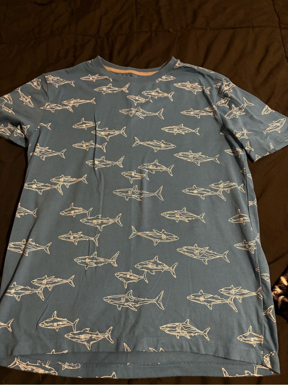 Old Navy Blue Short-Sleeve Shark Print Tee